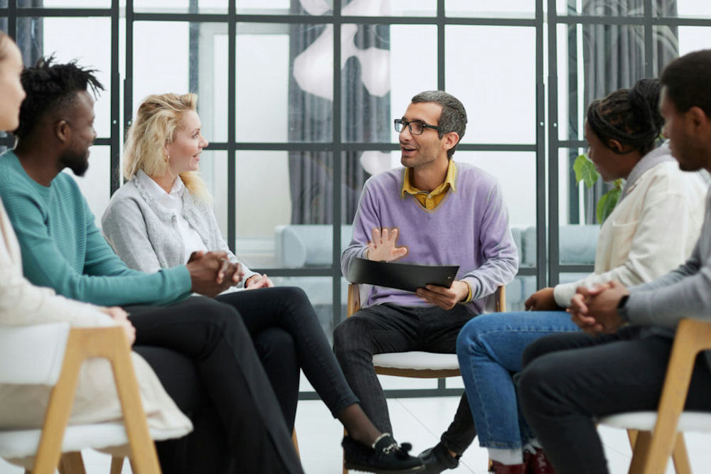 group of people on a therapy