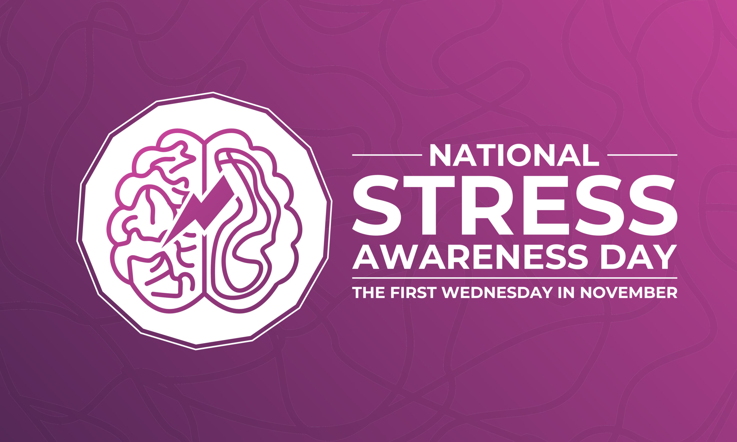 National Stress Awareness Day is observed every year on November. Healthcare Awareness banner design template. Vector illustration.