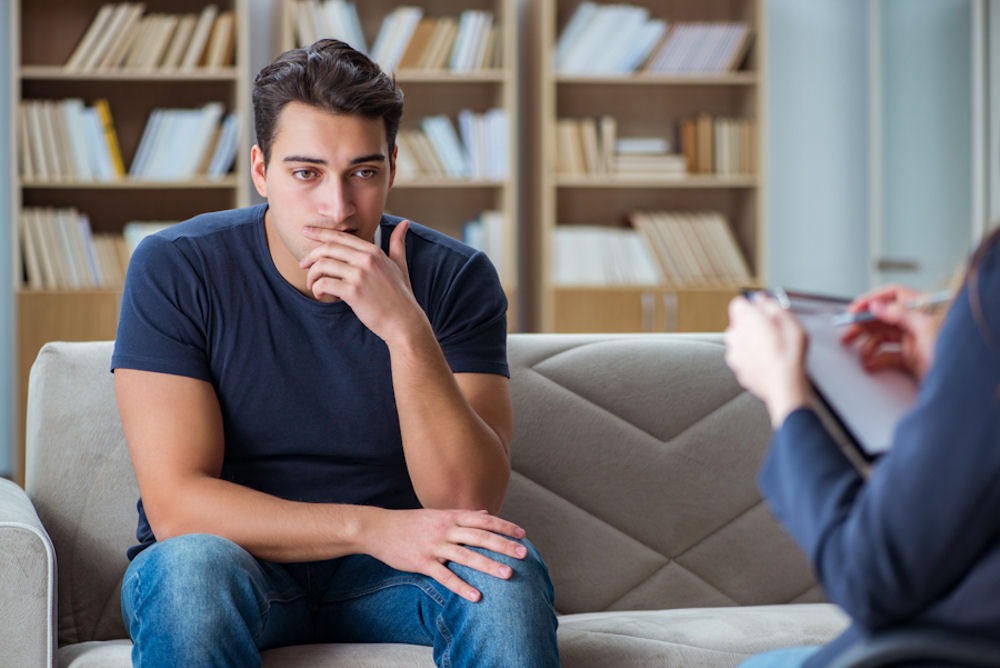 man in anxiety treatment