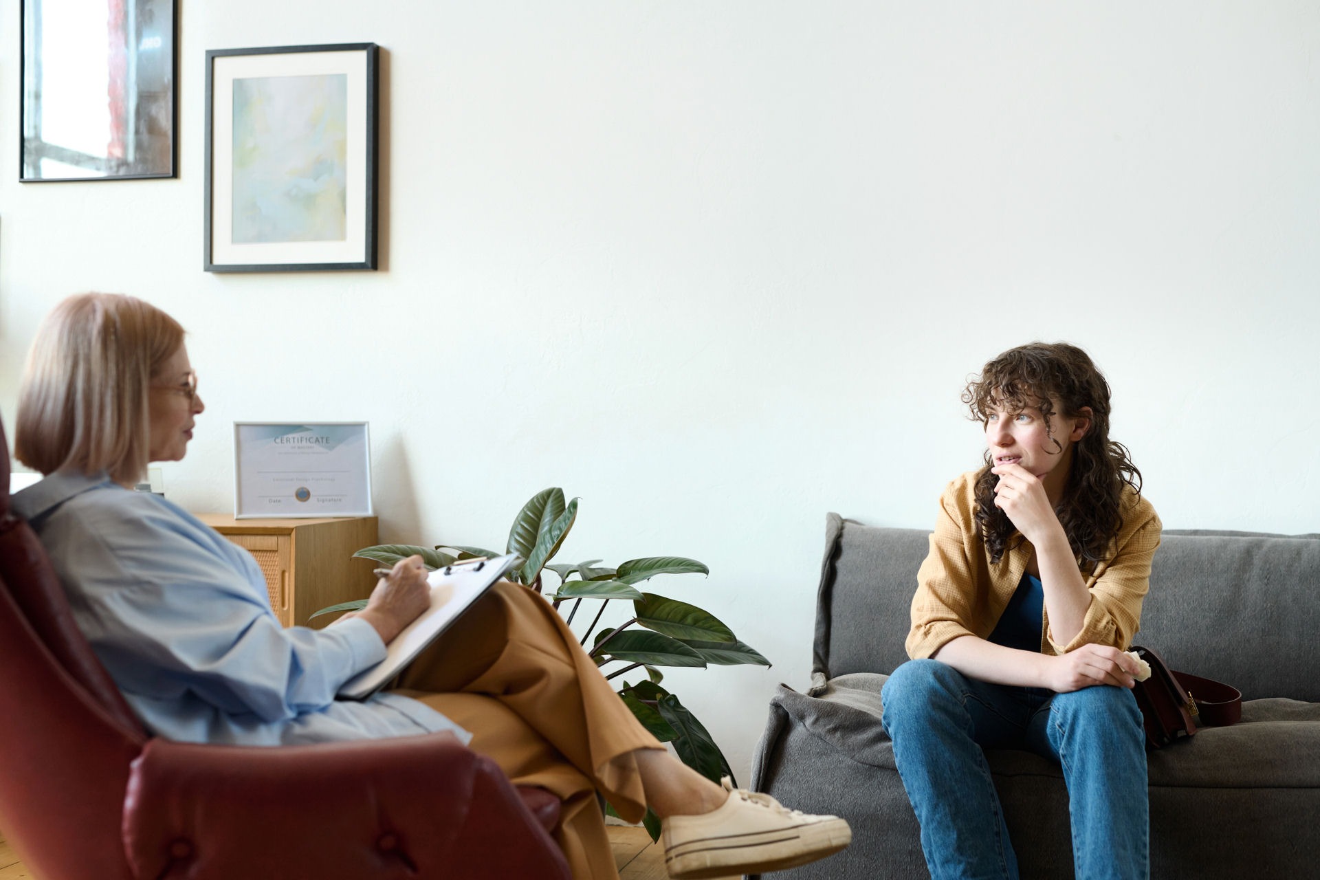person in therapy for anxiety treatment