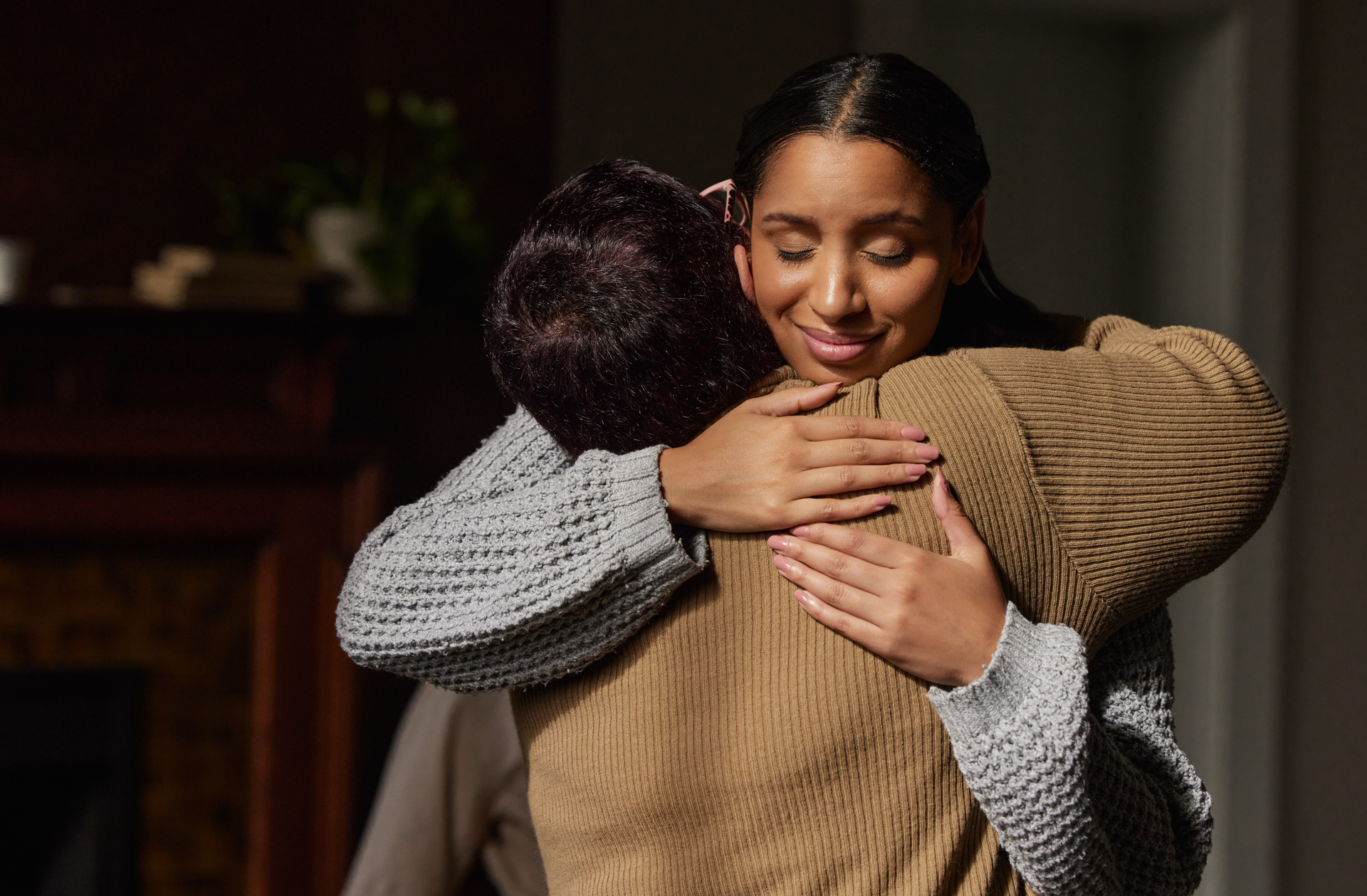 Family member offering support to a loved one with schizophrenia who is resistant to treatment.