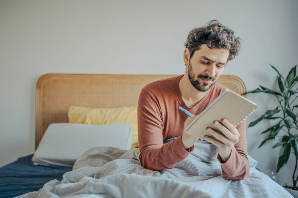 Adult recognizing early symptoms of bipolar disorder through self-awareness